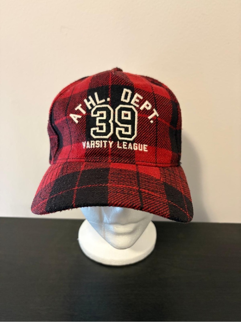 Place Red and Black Plaid 'ATHL DEPT 39' Baseball Cap